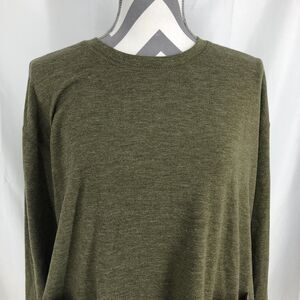 Logo Lounge Olive Green Oversized Tunic Shirt Long Sleeve Pockets XS